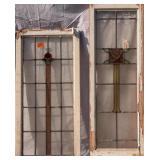 TWO ANTIQUE CONTINENTAL STAINED GLASS PANELS