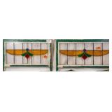 PAIR OF CONTINENTAL STAINED GLASS PANELS
