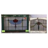 TWO SCOTTISH STAINED GLASS PANELS