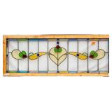 FRENCH ART NOUVEAU STAINED GLASS PANEL