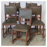 SET OF 5 HENRY ll STYLE DINING CHAIRS