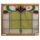 ANTIQUE CONTINENTAL STAINED GLASS PANEL