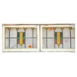 PAIR OF FRENCH STAINED GLASS PANELS
