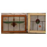TWO ANTIQUE CONTINENTAL STAINED GLASS PANELS
