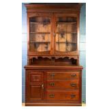 FRENCH ART NOUVEAU MAHOGANY BUFFET VITRINE