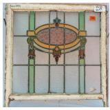 FRENCH ART NOUVEAU STAINED GLASS PANEL