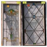 TWO CONTINENTAL STAINED GLASS PANELS