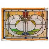 FRENCH ART NOUVEAU STAINED GLASS PANEL