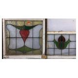 TWO ENGLISH STAINED GLASS PANELS