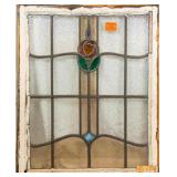 ANTIQUE FRENCH STAINED GLASS PANEL