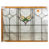 FRENCH ART NOUVEAU STAINED GLASS PANEL
