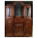 FRENCH ART NOUVEAU PARQUETRY TOP VITRINE VALET