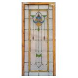 FRENCH ART NOUVEAU STAINED GLASS PANEL