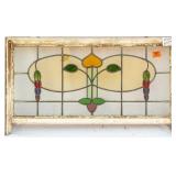 FRENCH ART NOUVEAU STAINED GLASS PANEL