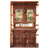 FRENCH RENAISSANCE REVIVAL STAINED GLASS BUFFET