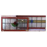 TWO IRISH STAINED GLASS PANELS