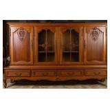 FRENCH CARVED OAK VITRINE BOOKCASE