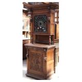 FRENCH RENASSIANCE REVIVAL STAINED GLASS BUFFET