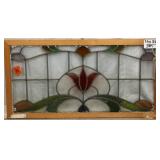 FRENCH ART NOUVEAU STAINED GLASS PANEL