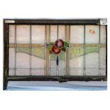FRENCH ART NOUVEAU STAINED GLASS PANEL