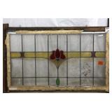 FRENCH ART NOUVEAU STAINED GLASS PANEL