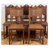 SET OF 5 19TH C. FRENCH OAK CANE SIDE CHAIRS