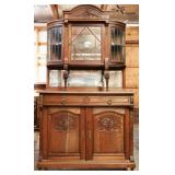 MONUMENTAL ENGLISH MAHOGANY MIRRORED BUFFET