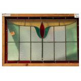 FRENCH ART NOUVEAU STAINED GLASS PANEL