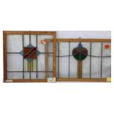 TWO SCOTTISH STAINED GLASS PANELS