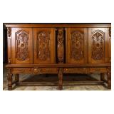 FRENCH RENAISSANCE STYLE OAK FIGURAL SIDEBOARD