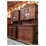 PAIR OF FRENCH OAK VITRINE BUFFETS
