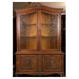 FRENCH ART NOUVEAU OAK VITRINE