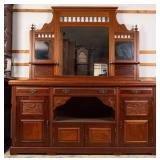 ENGLISH EDWARDIAN MIRRORED BACK BUFFET