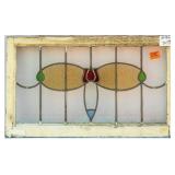 FRENCH ART NOUVEAU STAINED GLASS PANEL