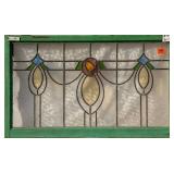 CONTINENTAL STAINED GLASS PANEL