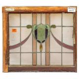 FRENCH ART NOUVEAU STAINED GLASS PANEL