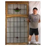 ANTIQUE CONTINENTAL STAINED GLASS PANEL