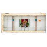FRENCH ART NOUVEAU STAINED GLASS PANEL