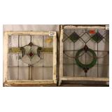 TWO ANTIQUE CONTINENTAL STAINED GLASS PANELS