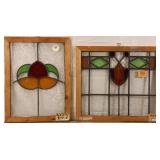 TWO ANTIQUE CONTINENTAL STAINED GLASS PANELS