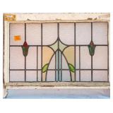 FRENCH ART NOUVEAU STAINED GLASS PANEL