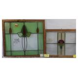 TWO ENGLISH STAINED GLASS PANELS