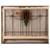 FRENCH ART NOUVEAU STAINED GLASS PANEL