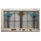 FRENCH ART NOUVEAU STAINED GLASS PANEL