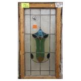 ANTIQUE IRISH STAINED GLASS PANEL