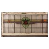 FRENCH ART NOUVEAU STAINED GLASS PANEL