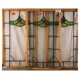 THREE ANTIQUE CONTINENTAL GLASS PANELS