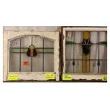 TWO ANTIQUE CONTINENTAL STAINED GLASS PANELS