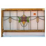 FRENCH ART NOUVEAU STAINED GLASS PANEL