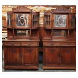 PAIR OF FRENCH OAK VITRINE BUFFETS